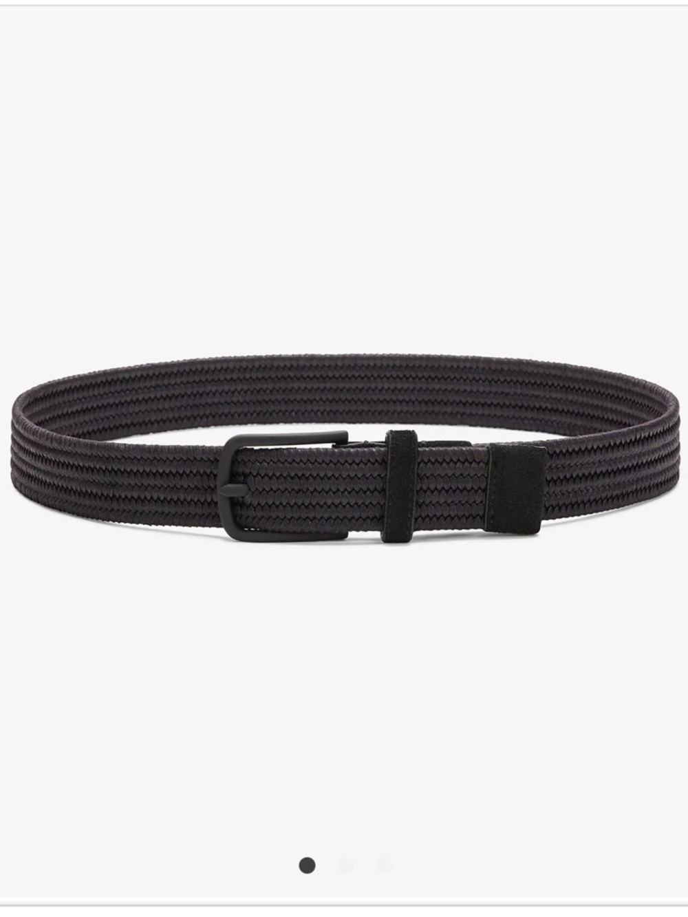 Woven Leather Belt in Black - Picture 2 of 5